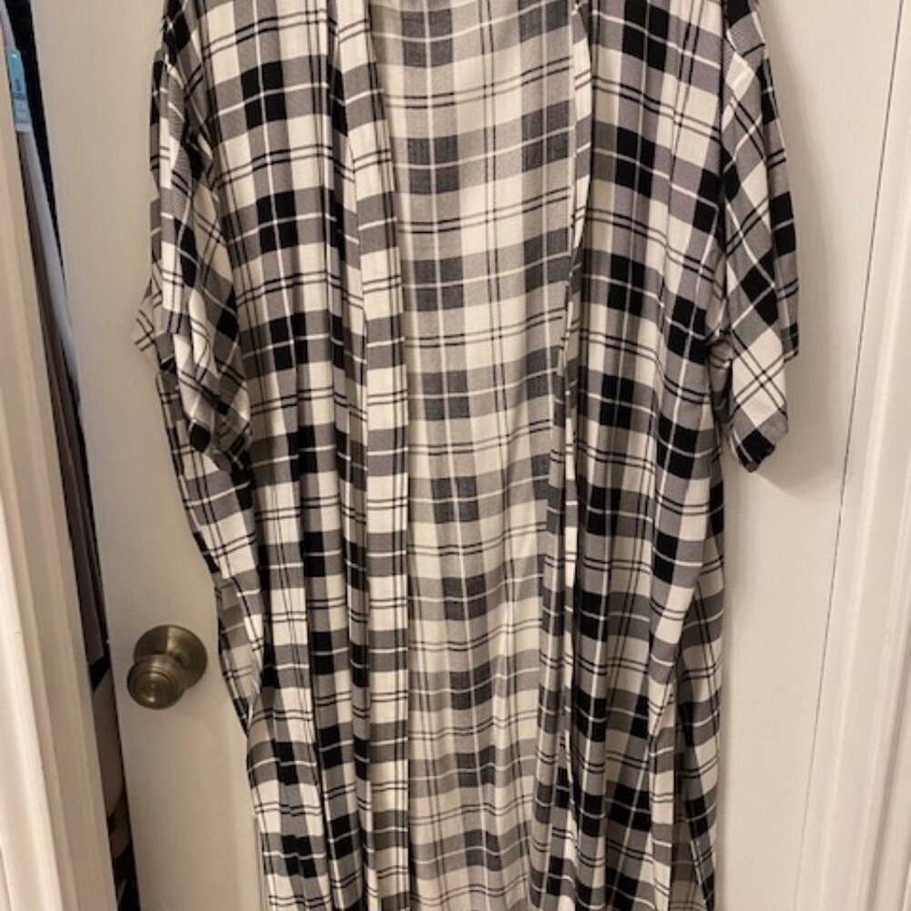 Black & White Buffalo Check lite weight cover up